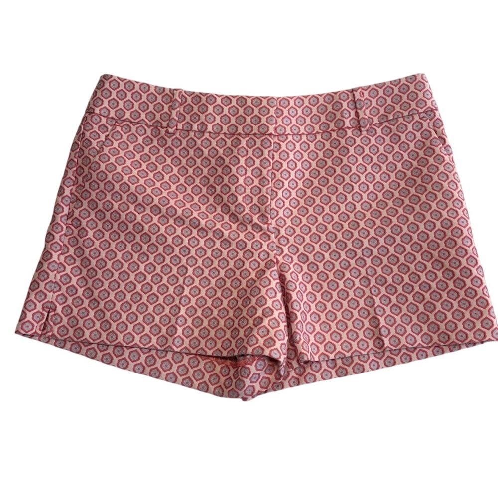 LOFT Jacquard Knit Riviera Shorts(2) Navy Aztec Pink Geometric Pattern Size 10 - Picture 11 of 16